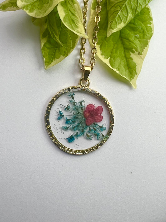 Blue Fynbos Blast and pink Resin Jewellery