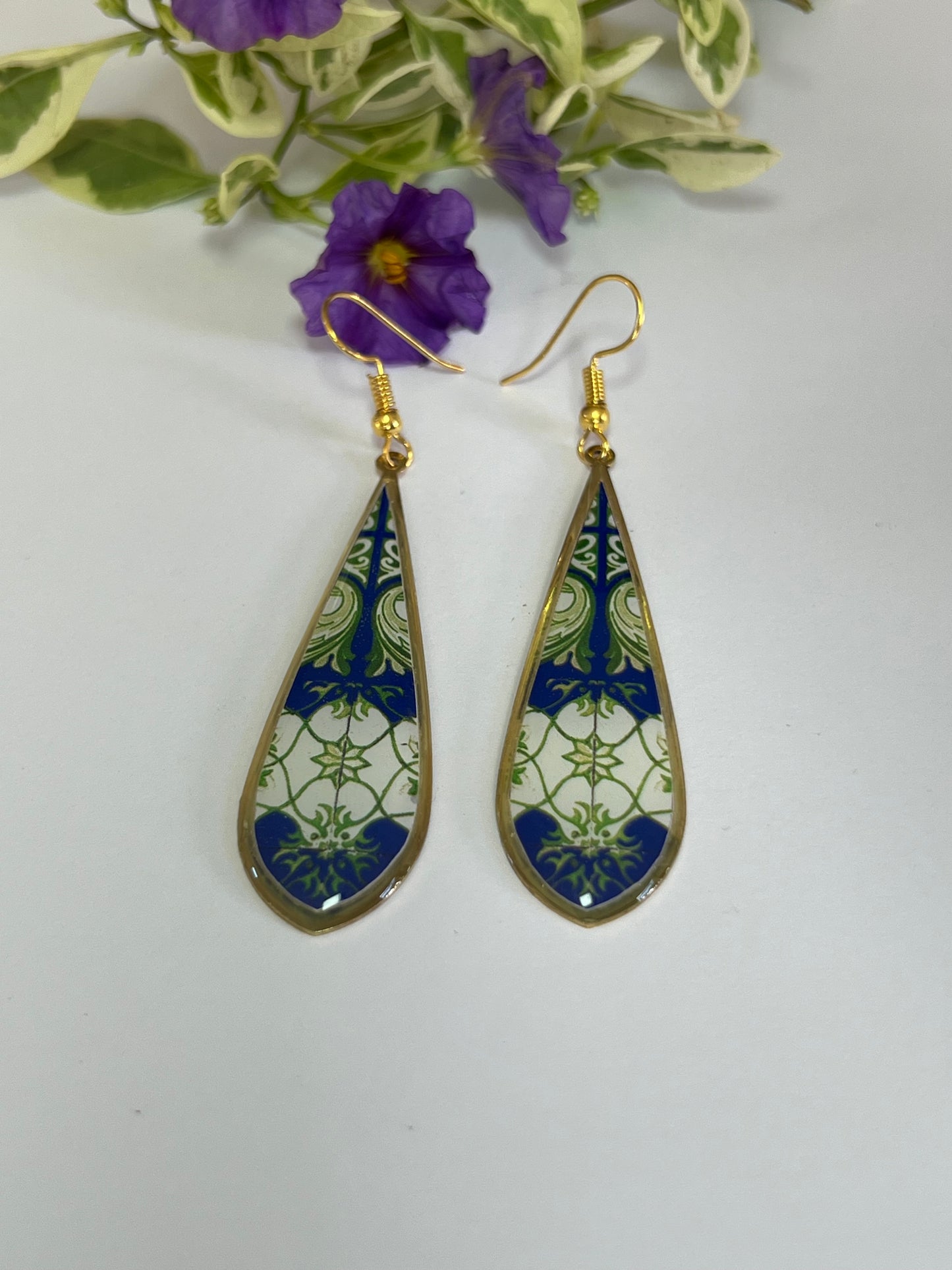 Floral Long Drop Earrings