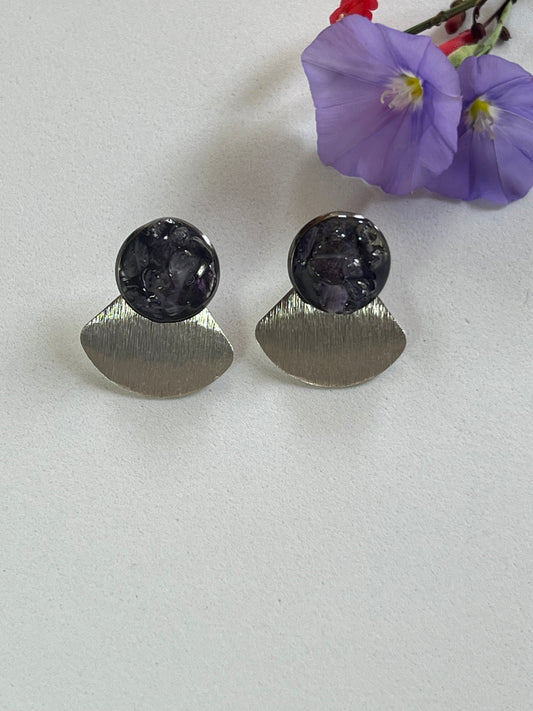 Amethyst in Silver setting Resin Jewlery